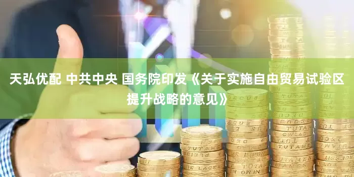 天弘优配 中共中央 国务院印发《关于实施自由贸易试验区提升战略的意见》